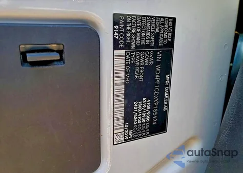 2019 Mercedes-Benz Sprinter 2500/3500 z USA, uszkodzony, nr VIN WD4PF1CDXKP185434